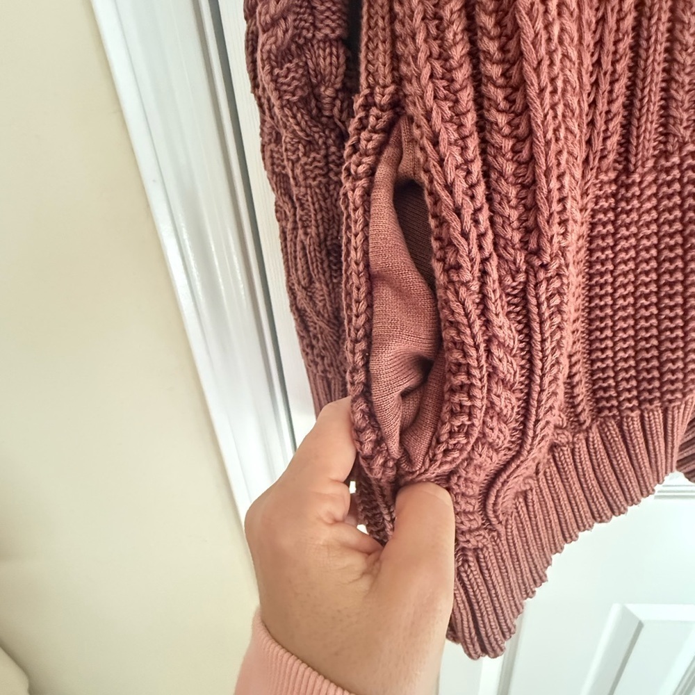 Sundance Women’s Cable Knit Cardigan in Rust - Picture 5 of 10
